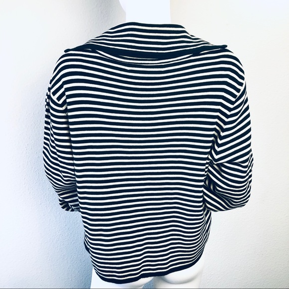 Norm Thompson Silk Cardigan Sweater Striped Large - Picture 5 of 7